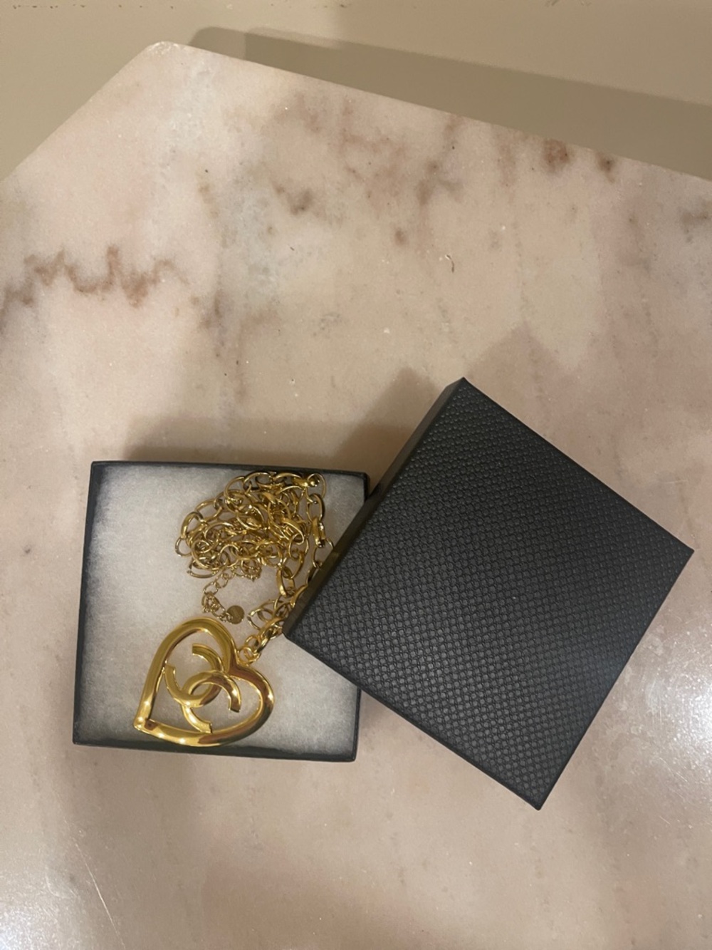 Chanel Gold Heart Logo Pendant And Chain Necklace - Picture 14 of 14
